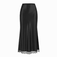 Lace Split High-Waist Elastic Sexy Bodycon Maxi Dress