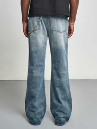 Gradient Washed Slimming And Wide Leg Bootcut Trousers Jeans