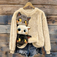 New Christmas Cute Pet Series Crewneck Hoodie With Printed Designs