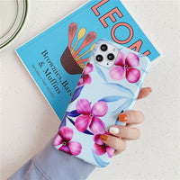Compatible with Apple, Flowers Banana Leaf Phone Case For iPhone 11 11Pro Max XS Max XR 6 6S 7 8 Plus X Retro Floral Soft Phone Cover