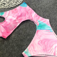 One-shoulder smudge bikini