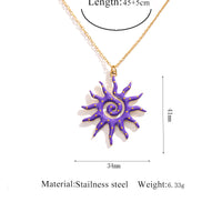 Stainless Steel Sun Pendant Necklace