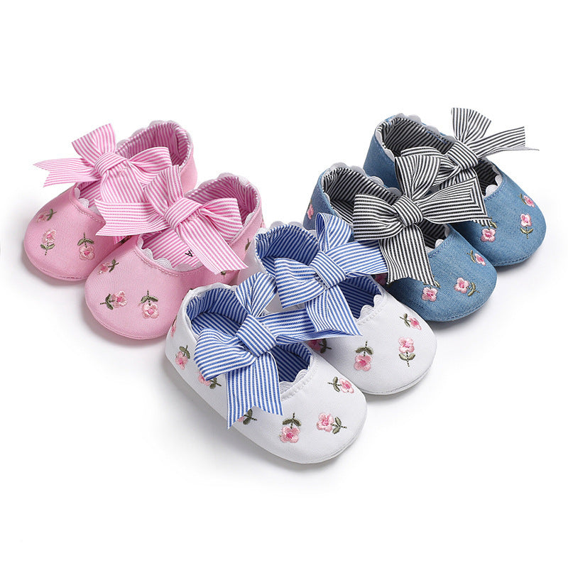 Bowknot Baby Shoes Girl Toddler Anti-Slip Shoe