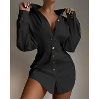 New Fashion Printed Waist-controlled Fastener Decoration Women's Shirt