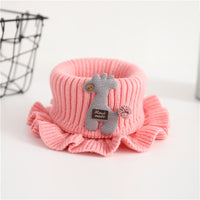 Pure Color Wool Knitted Cartoon Children's Scarf