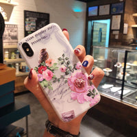 Literary embossed flower phone case shell