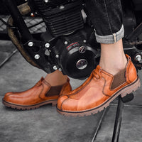 Men's leather low-top Martin boots