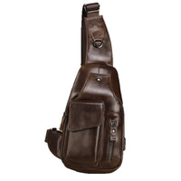 Genuine Leather Mens Multifunctional Vintage Crossbody Bag