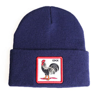 Winter Animal Embroidered Knitted Wool Hat