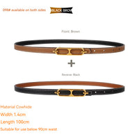 Genuine Leather Thin Belt All-matching Dress Decoration Ins