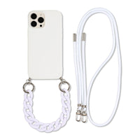 Solid Color Diagonal Double Lanyard Mobile Phone Case