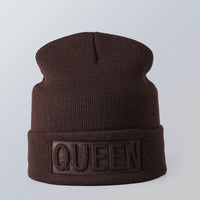 Solid color embossed knitted hat