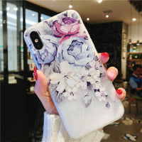 Embossed flower phone case