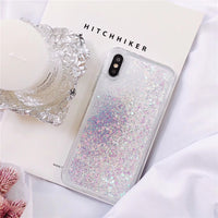 Creative full soft white glitter liquid mobile phone case