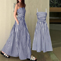 Summer New Striped Strap Dress Women's Elegant