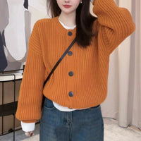 Lazy And Loose Figure Flattering Knit Cardigan Sweater