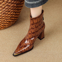 New Autumnwinter Pointed-toe Ankle Boots Featuring  Slender Stiletto Heel And A Back Zipper