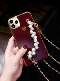 Compatible with Apple , Pearl bracelet phone case