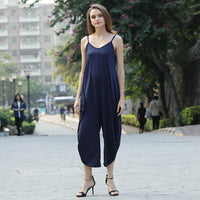 Low cut sexy suspender jumpsuit