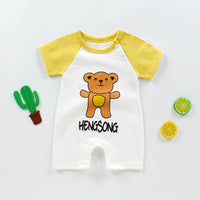 New Summer Baby''s One-piece Clothes Harbin Clothes Newborn Baby Cotton Short Sleeve thin Crotch Crawling Clothes Wholesale