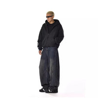 Mens American-Style Vintage Washed Bootcut Jeans