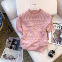 Design Sense Hollow-out Elegant Short Knitwear