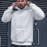 Fashion Solid Color Men's Long Sleeve Plush Hoodie