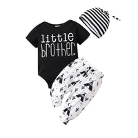 Cartoon Printed Trousers Hat Three-piece Set