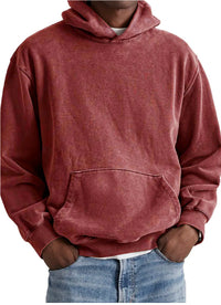 Men's Round Neck American Retro Casual Hooded Sweatshirt