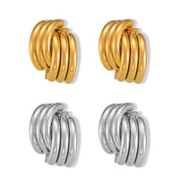 Multi-layer Cross Stud Earrings Titanium Steel Earrings