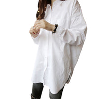 Mid-length White Shirt Women's Long Sleeve