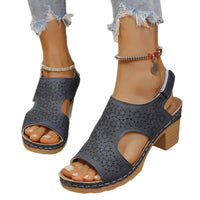 Women's High-heeled Sandals Plus Size Thick-soled Peep Toe Sandals