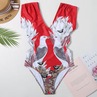 Ladies Conservative Belly Cover Swimsuit Women's One Piece