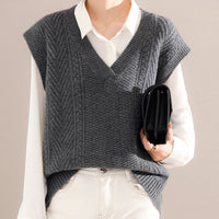 Women's Korean-style Knitted Sweater V-neck Vest