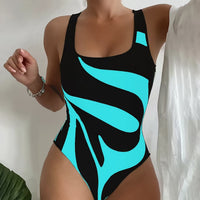 Sexy Sling One-piece Striped Printed Swimsuit