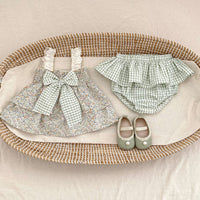 Baby Girl Cotton Baby Bloomer Floral Two-piece Sling