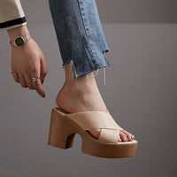 Summer Casual Retro Thick Bottom Chunky Heel Women's Roman Style Sandals