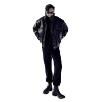 Jacket Leather Coat Autumn And Winter Men's Coat Trendy Handsome Fleece Thickened Pilot Motorcycle Plus Size