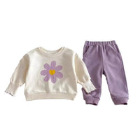 Infant Two-piece Set Cute Flower Sweatshirt And Sweatpants Baby Girl Suit