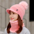 Windproof And Warm Knitted Woolen Hat With Plush