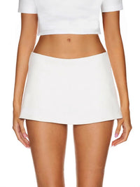 Women's Solid Color Elastic Low Waist Short Pantskirt