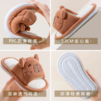 Children's Linen Slippers All-Season Cartoon Animal Style Casual