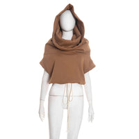 Womens Casual Oversized Collar Sleeveless Drawstring Hooded Sweatshirt