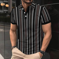 Fashion Casual Men's American Printed Short Sleeve