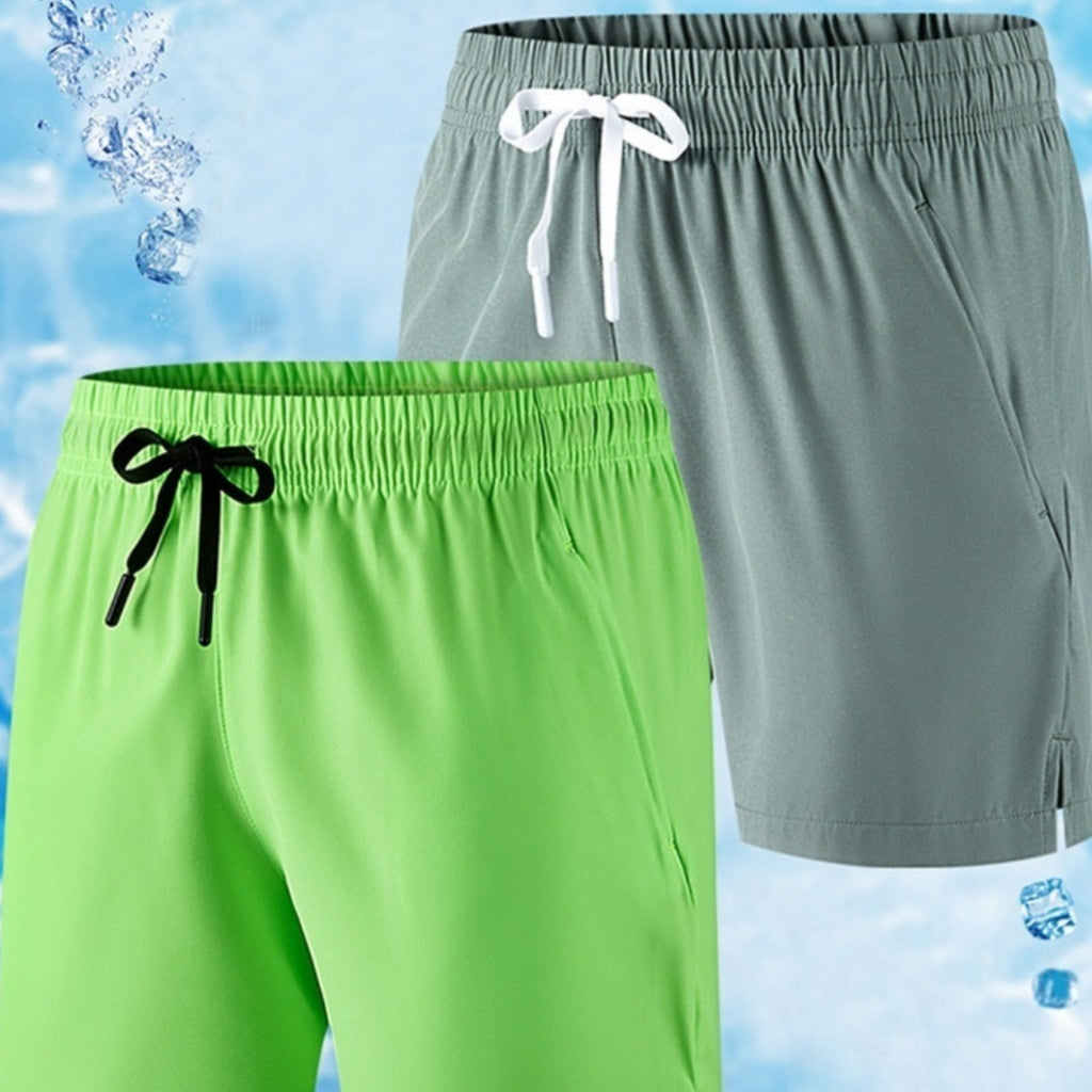 Men's Ice Silk Leisure Shorts Sports Plus Size Beach Pants