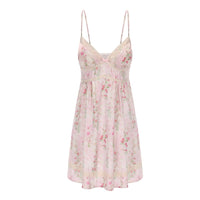 Plus Size Pure Floral Satin Sexy Nightdress