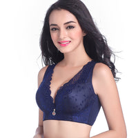 Thin Plump Girls Large Size Without Steel Ring Bra Lace Sexy Push Up Underwear Women's Anti-sagging Accessory Breast Push Up Bra