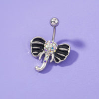 Female Diamond Animal Elephant Belly Button Nail