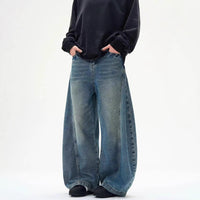 American Retro Washed Distressed Machete Design Jeans