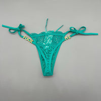 Traceless Briefs Lace Women's T-back Letters Diamond Decorations